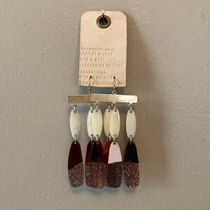 Anthropologie Gold Metal & Glass Earrings